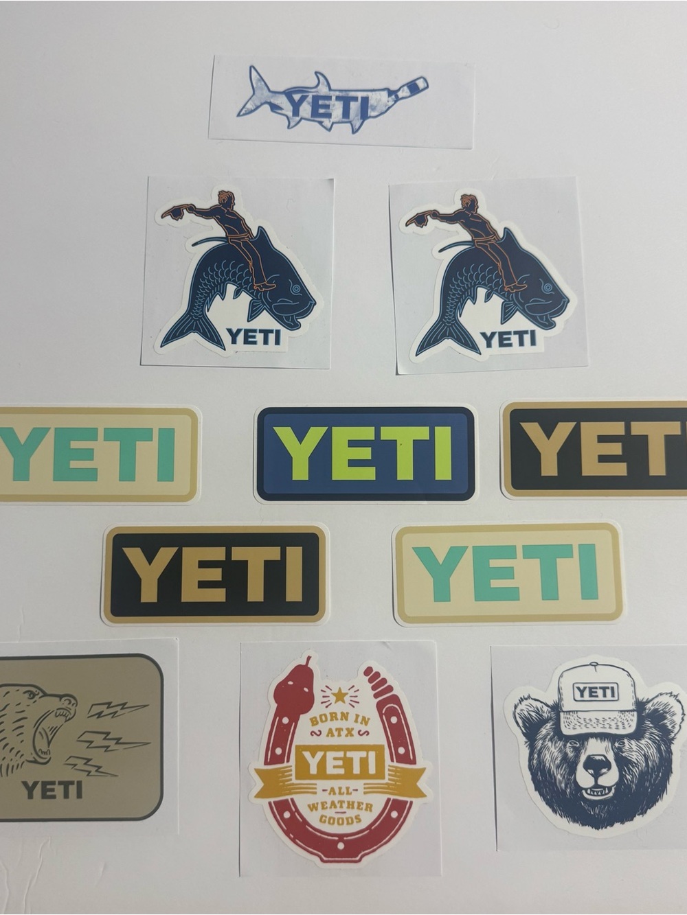 YETI Sticker Lot of 11 - Assorted Graphic & Logo Decals Authentic NEW